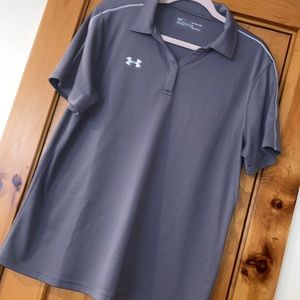 🎉HP🎉 Golf Shirt UNDER ARMOUR Heatgear Polo Tennis Pickleball Sports Gray XL